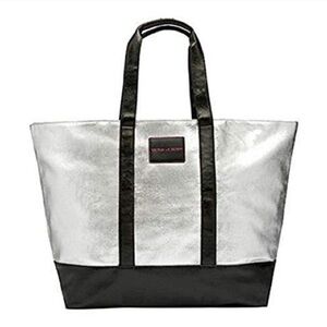 Victoria's Secret Silver and Black Tote Bag